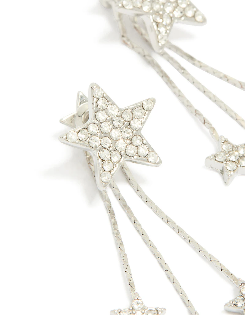 Boucles d’oreilles argentées multi-étoiles