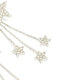 Silver Multi Star Drop Earrings