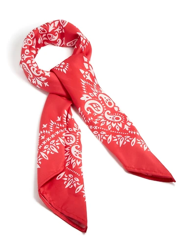 Red Paisley Print Fabric Scarf