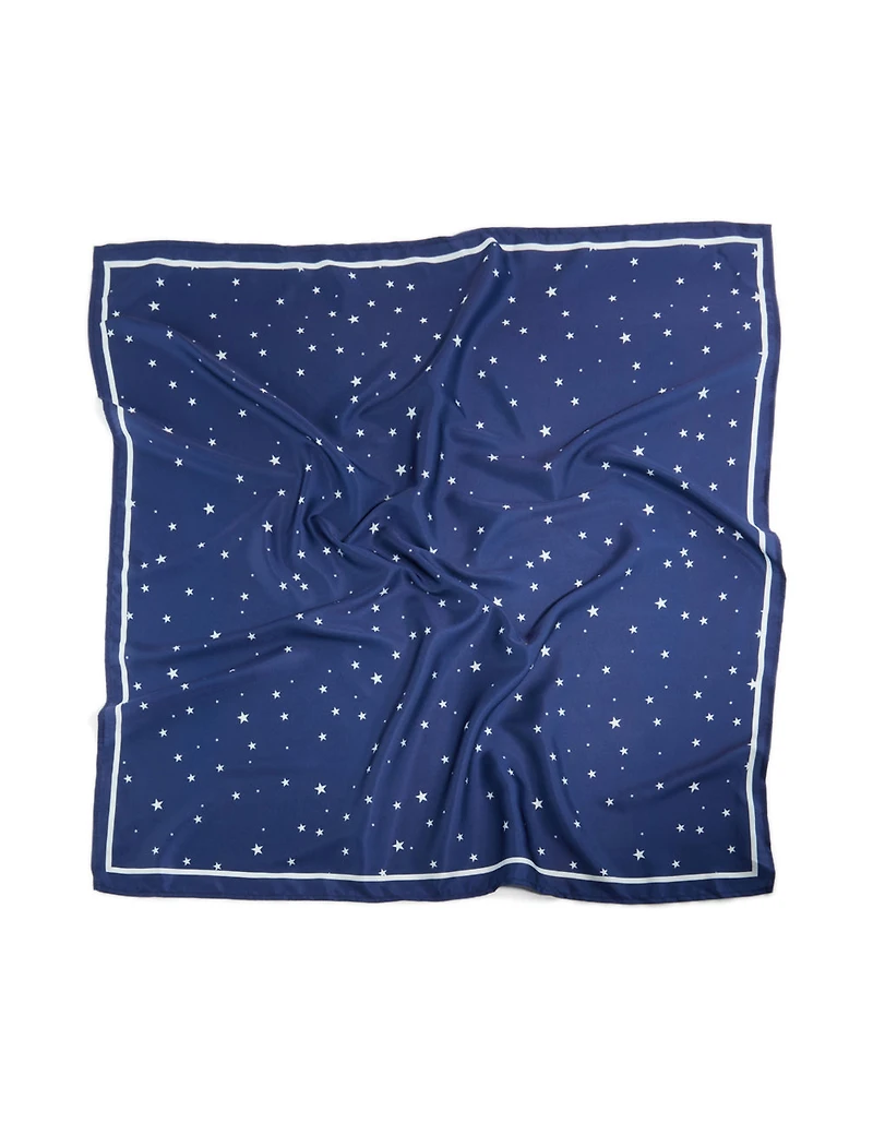 Foulard en tissu multi-étoiles bleu et blanc