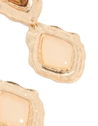 Gold Molten Aztec Drop Earrings