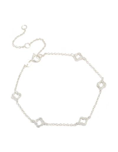Sterling Silver Statement Flower Charms  Bracelet