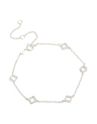 Sterling Silver Statement Flower Charms  Bracelet