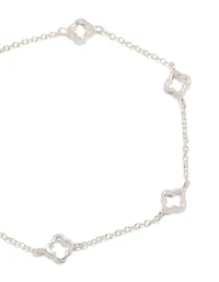 Sterling Silver Statement Flower Charms  Bracelet