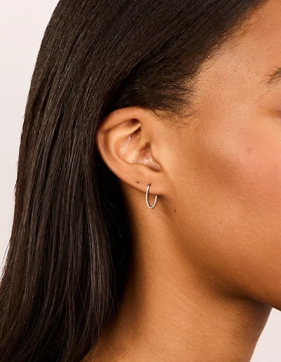 Surgical Steel Fine Sleeper Earrings 12 MM