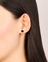 Black Coated Surgical Steel Disc Flat Back Studs