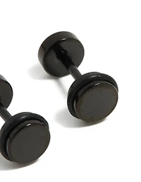 Black Coated Surgical Steel Disc Flat Back Studs