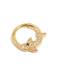 Gold Plated Surgical Steel Cubic Zirconia Shark Clicker Ring