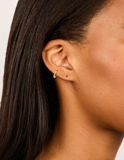 Gold Plated Titanium 6MM Thick Sleeper Earrings