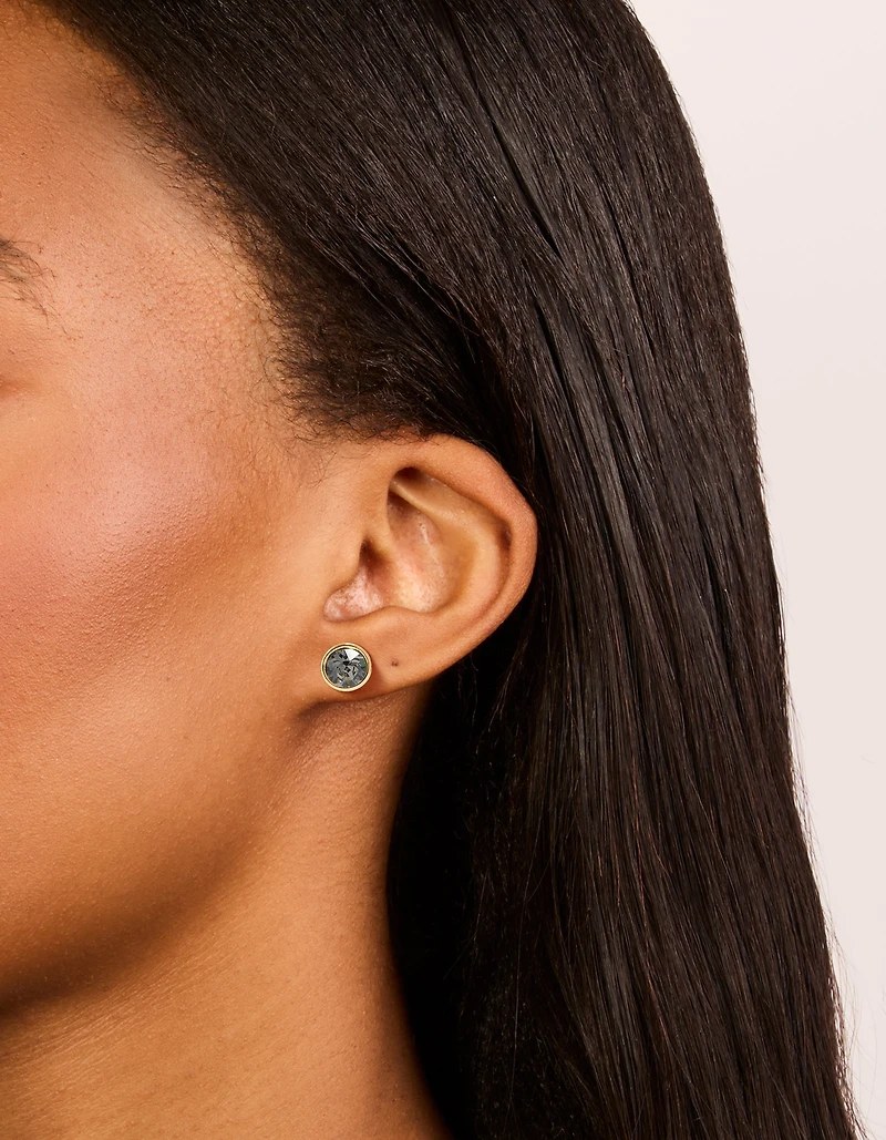 Gold Plated Cubic Zirconia Circle Stud Earrings 3-Pack