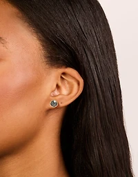 Gold Plated Cubic Zirconia Circle Stud Earrings 3-Pack