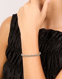 Mixed Metal Plated Diamante Fireball Chain Bracelet