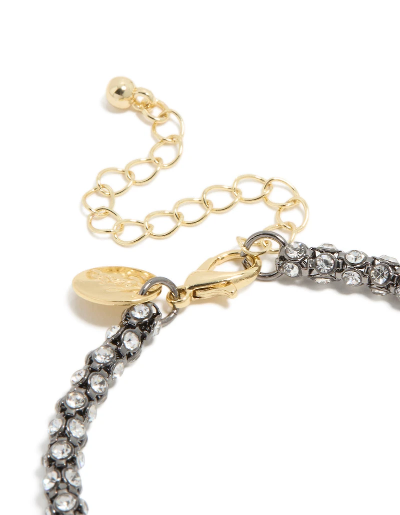 Bracelet chaîne de boule de feu en diamant plaqué métaux mixte