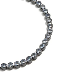 Gunmetal Silver Plated Cubic Zirconia Circle Tennis Bracelet