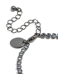 Gunmetal Silver Plated Cubic Zirconia Circle Tennis Bracelet