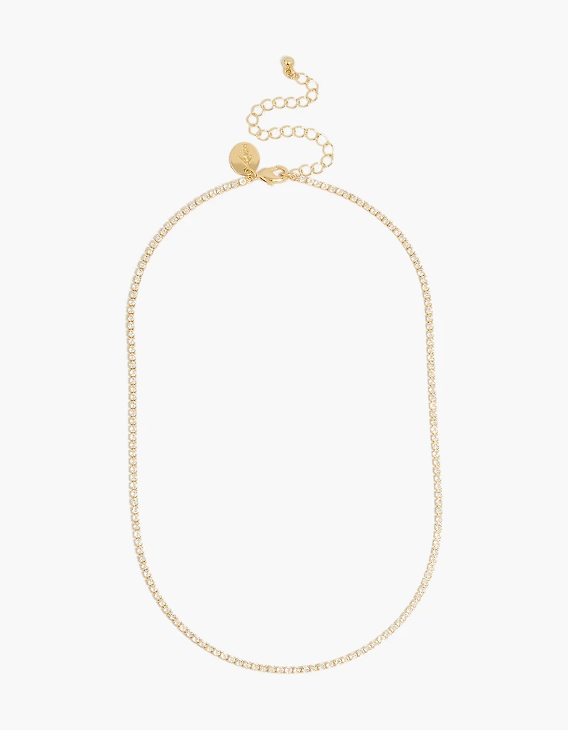 Collier de tennis plaqué or 14 carats orné de minuscules zirconiums cubiques