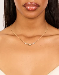 Collier plaqué or 14 carats avec zircones cubiques de formes variées