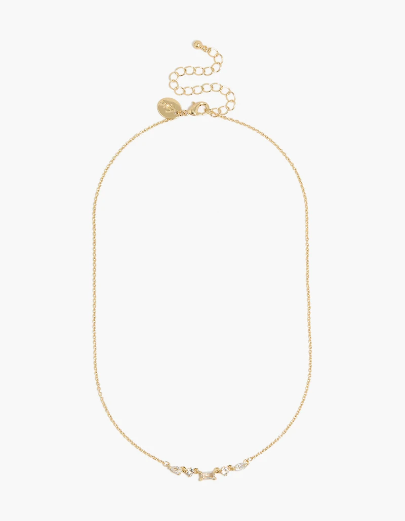 14K Gold Plated Mixed Shaped Cubic Zirconia Necklace
