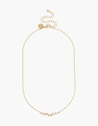 14K Gold Plated Mixed Shaped Cubic Zirconia Necklace
