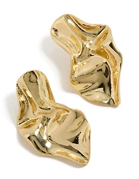 Boucles d’oreilles ondulées organiques plaquées or