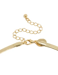 Collier en zircone cubique plaqué or et en chaîne serpent