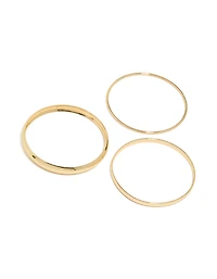 Gold Plated Multi Size Bangles 3-Pack