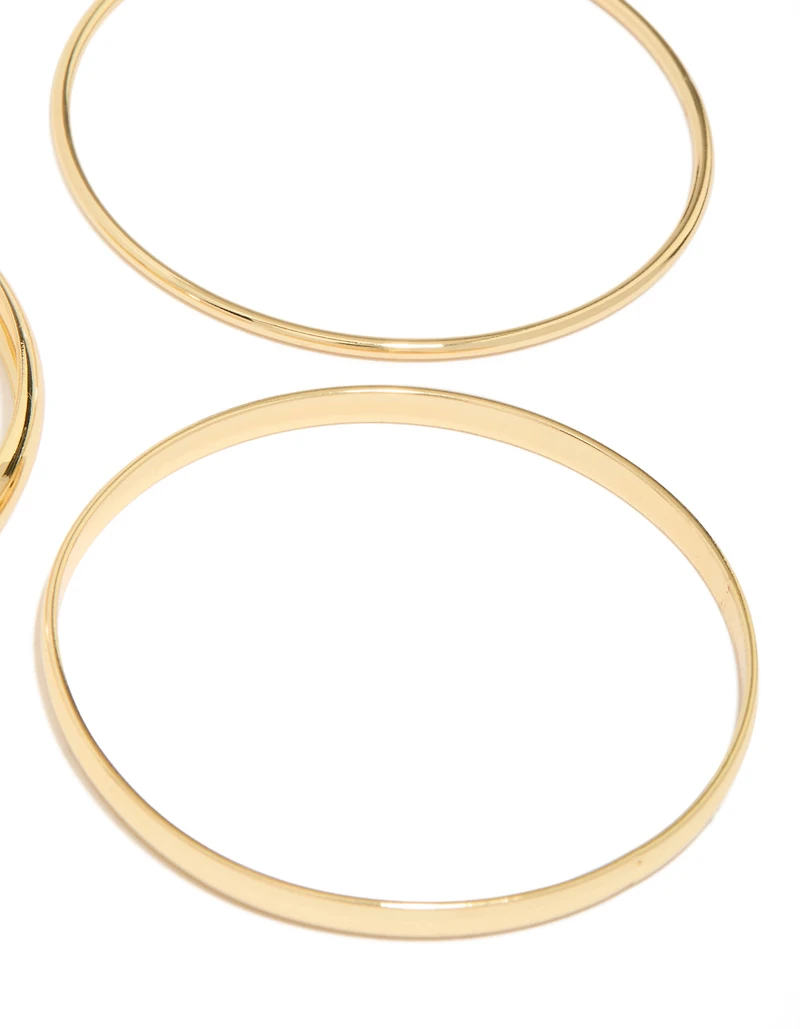 Gold Plated Multi Size Bangles 3-Pack