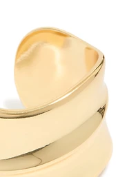 Gold Plated Wide Organic Wrist Cuff
