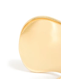 Gold Plated Wide Organic Wrist Cuff