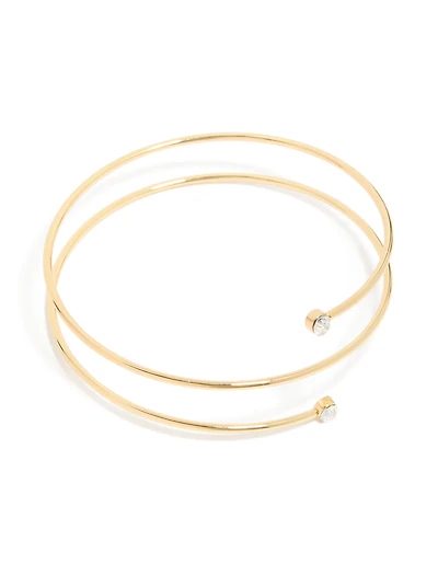 Gold Plated Diamante Wrap Around Arm Cuff