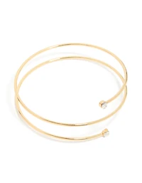 Gold Plated Diamante Wrap Around Arm Cuff