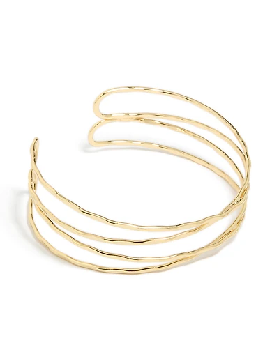 Gold Plated Multi Cross Textured Arm Cuff