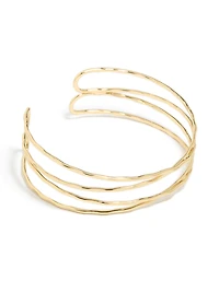 Gold Plated Multi Cross Textured Arm Cuff
