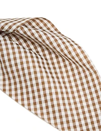 Foulard à motifs à carreaux en tissu brun et blanc