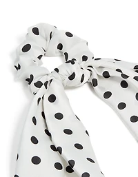 Polka Dot Print Fabric Scarf Scrunchie
