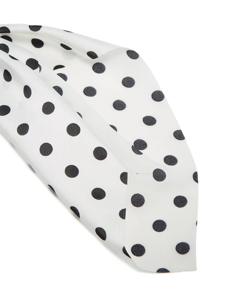 Polka Dot Print Fabric Scarf Scrunchie
