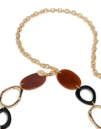 Gold, Black Coated Metal & Acrylic Link Belt