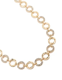 Gold Mini Diamante & Molten Circle Belt