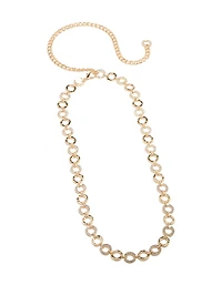 Gold Mini Diamante & Molten Circle Belt