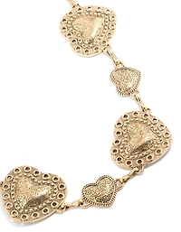 Antique Gold Western Heart Belt