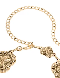 Antique Gold Western Heart Belt