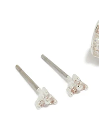 Boucles d’oreilles trio cubique en zircone plaquées argent et boucles d’oreilles Huggie