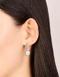 Boucles d’oreilles en perle en zircone cubique plaquées argent