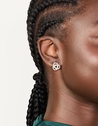 Silver Plated Cubic Zirconia Milky Way Earrings