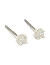 Silver Plated Cubic Zirconia Flower Teardrop Earrings 2- Pack