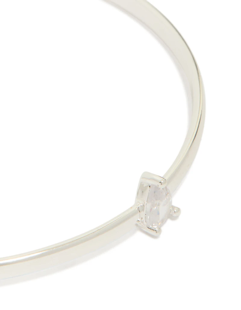 Bracelets en zircone cubique plaqués argent et en goutte d’eau