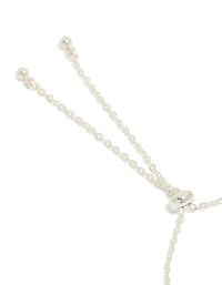 Silver Plated Oval & Round Cubic Zirconia Tennis Toggle Bracelet