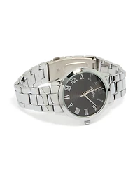 Men's Silver Classic Round Roman Numeral Watch