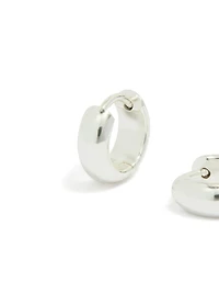 Waterproof Silver Plated Stainless Steel Rectangle Huggie Earrings