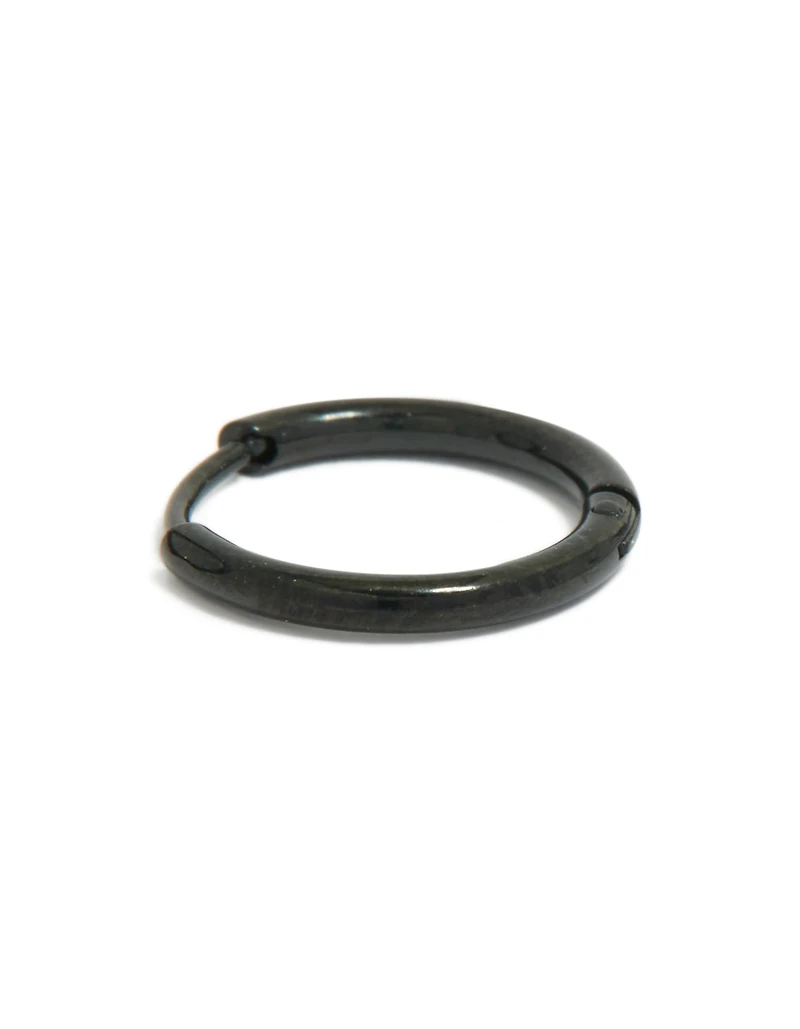 Waterproof Black Coated Metal Stainless Steel Clicker Earrings 14 MM